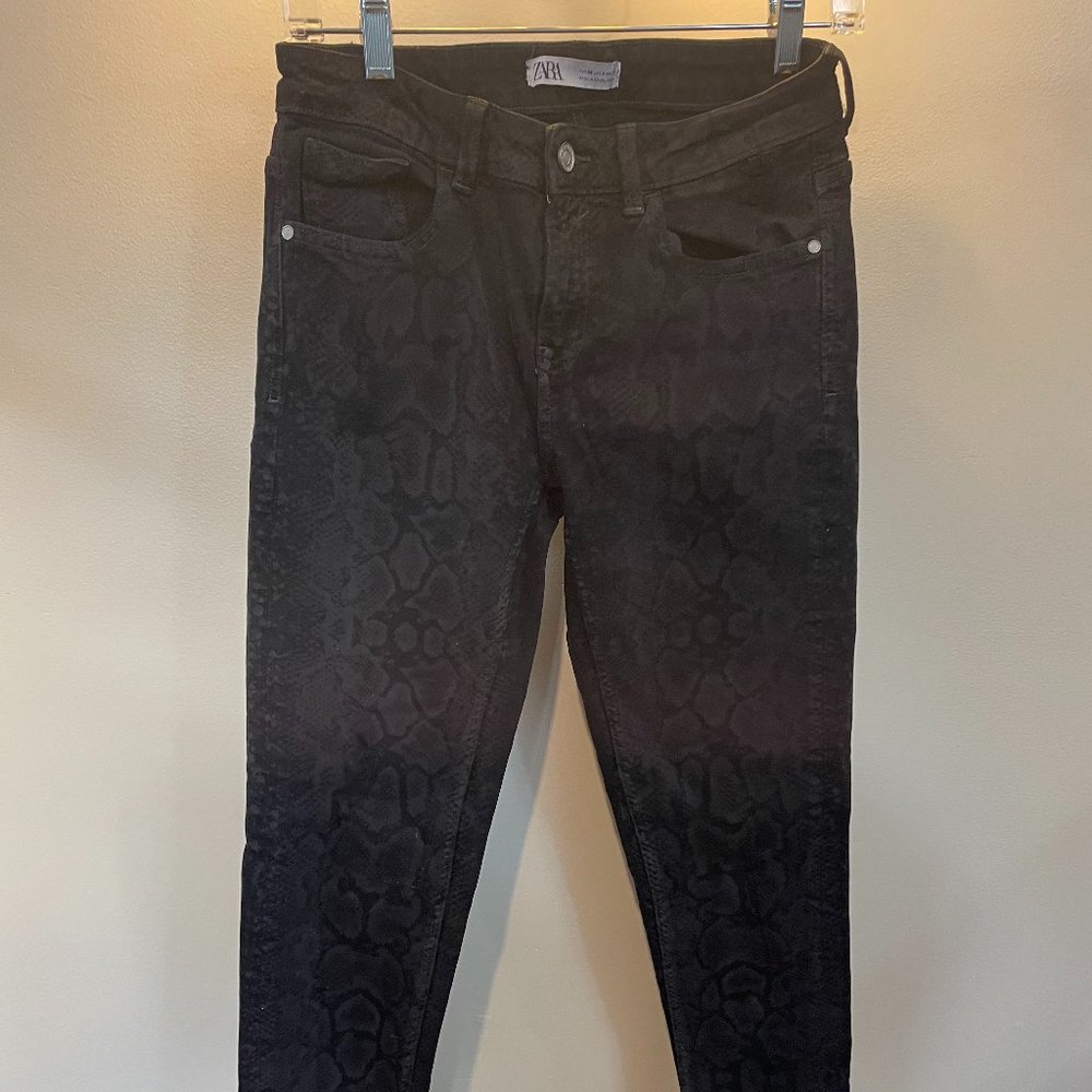 Zara Snakeskin Print Jeans